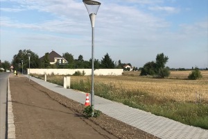 Neuer Gehweg und Blumenwiese