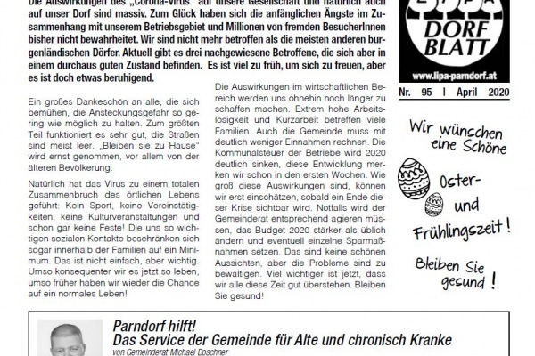 Das LIPA Dorfblatt April 2020 - digital Das LIPA Dorfblatt April 2020 - digital